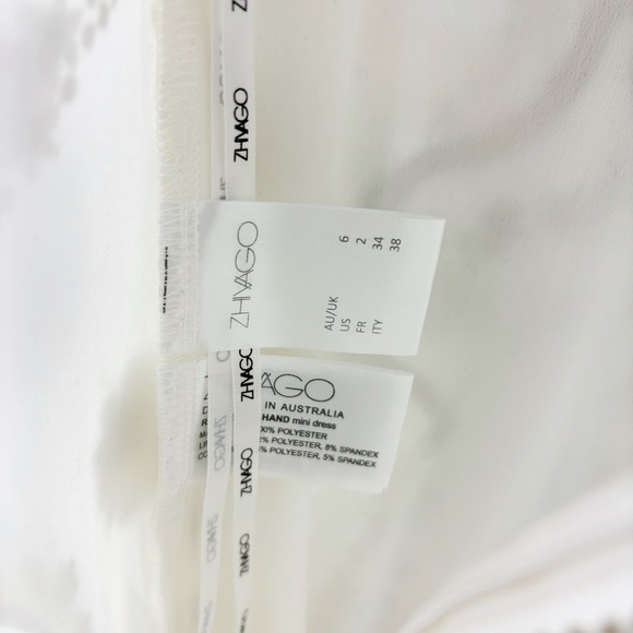 Zhivago Raise Your Hand Floral Embroidered Mini Dress White Size 2 Cocktail - Picture 8 of 8